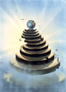 Layered Cake, Space Oddity 1977 24x18 Original Painting - Jim Warren Layered Cake, Space Oddity 1977 24x18 Original Painting - Jim Warren