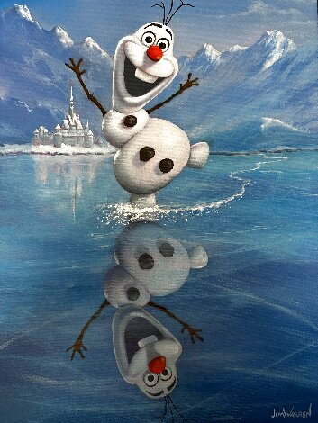 Reflections of Olaf 2014 33x28 - Disney Original Painting - Jim Warren