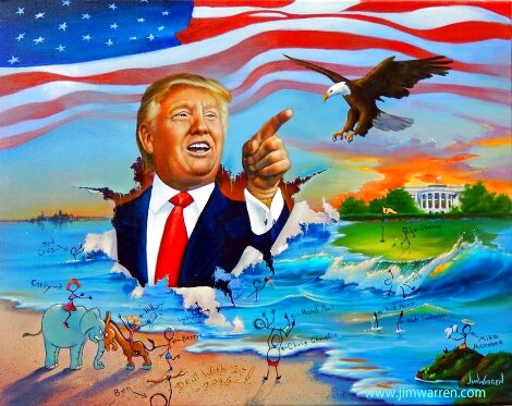 Donald Trump  Embellished Giclee Limited Edition Print - Jim Warren