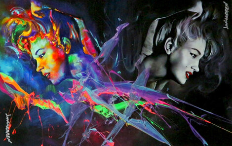 Marilyn in the Mirror 2021 Embellished Giclee on Canvas - Signed Twice Limited Edition Print - Jim Warren