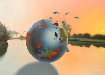 Untitled Painting 15x36 Original Painting by Jim Warren