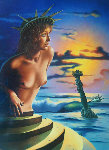 Second Coming 1981 34x28 Statue of Liberty Original Painting - Jim Warren