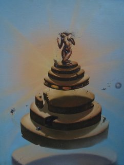 Untitled Painting  1984 26x32 Original Painting by Jim Warren