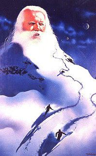 Snowman 1982 24x34 Original Painting - Jim Warren Snowman 1982 24x34 Original Painting - Jim Warren
