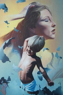 Mother Earths Child 1981 26x32 Original Painting - Jim Warren Mother Earths Child 1981 26x32 Original Painting - Jim Warren