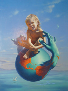 Peace on Earth 1990 26x32 Original Painting - Jim Warren Peace on Earth 1990 26x32 Original Painting - Jim Warren