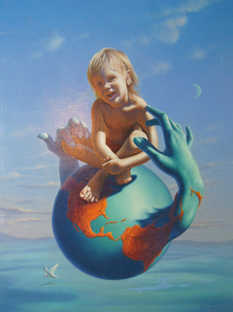 Peace on Earth 1990 26x32 Original Painting by Jim Warren