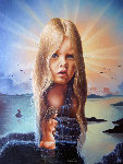 Mother Earth's Child  1981 26x32 Original Painting - Jim Warren