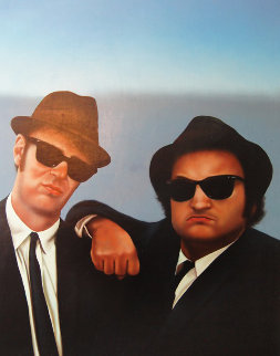Blues Brothers 1986 26x32 Original Painting - Jim Warren Blues Brothers 1986 26x32 Original Painting - Jim Warren