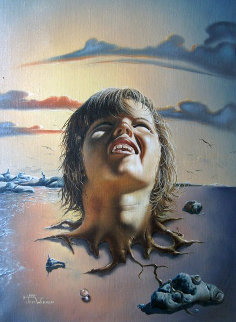 Mothers Child 1978 26x32 Original Painting - Jim Warren Mothers Child 1978 26x32 Original Painting - Jim Warren