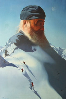 Snow Prayer 1983 30x20 Original Painting - Jim Warren
