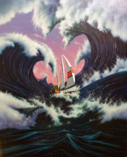 Sea Storm 1990 32x36 Original Painting - Jim Warren Sea Storm 1990 32x36 Original Painting - Jim Warren