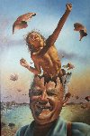 Second Childhood 1976 24x34 Original Painting - Jim Warren