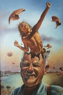 Second Childhood 1976 24x34 Original Painting - Jim Warren Second Childhood 1976 24x34 Original Painting - Jim Warren