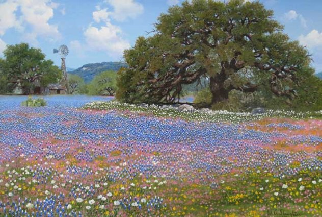 Springtime in Texas Original Painting by W.A. Slaughter