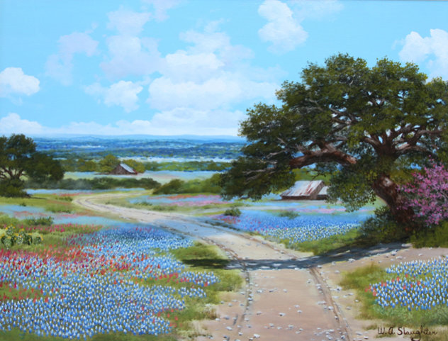 Road to the Blue Bonnet Original Painting by W.A. Slaughter