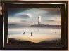 Lighthouse 1974 33x43 (Early) Huge Original Painting by Robert Watson - 1