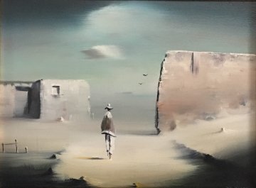 Single Figure 1974 12x15 (Early) Original Painting - Robert Watson Single Figure 1974 12x15 (Early) Original Painting - Robert Watson