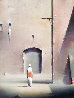 Jerusalem Courtyard 1995 19x16 Original Painting by Robert Watson - 0