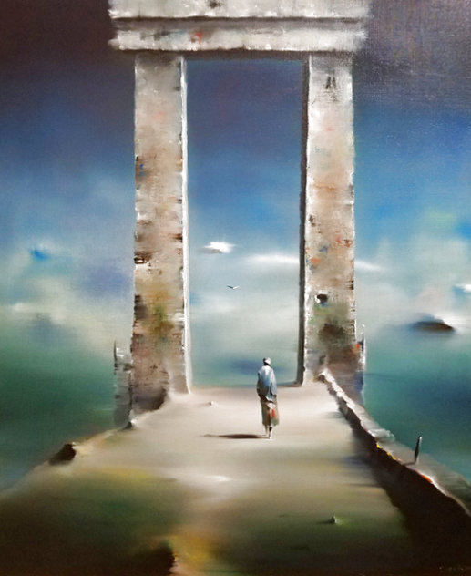 Ancient Arch 37x33 Original Painting by Robert Watson