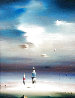 Two Figures on Beach 1977 16x12 Original Painting by Robert Watson - 0
