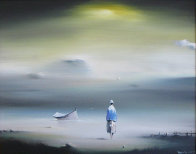 Yellow Sky 1977 12x14 Original Painting by Robert Watson - 0 Yellow Sky 1977 12x14 Original Painting by Robert Watson - 0