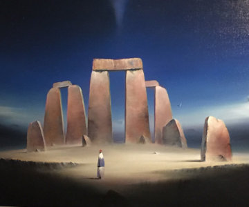 Stonehenge II 1999 39x48 Original Painting - Robert Watson Stonehenge II 1999 39x48 Original Painting - Robert Watson