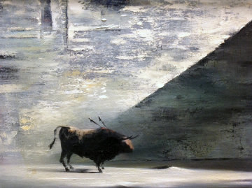 Bull 1954 24x20 Original Painting - Robert Watson Bull 1954 24x20 Original Painting - Robert Watson