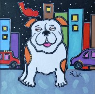 Red Bird Bulldog 2009 23x23 Original Painting by Eric Waugh - 0 Red Bird Bulldog 2009 23x23 Original Painting by Eric Waugh - 0