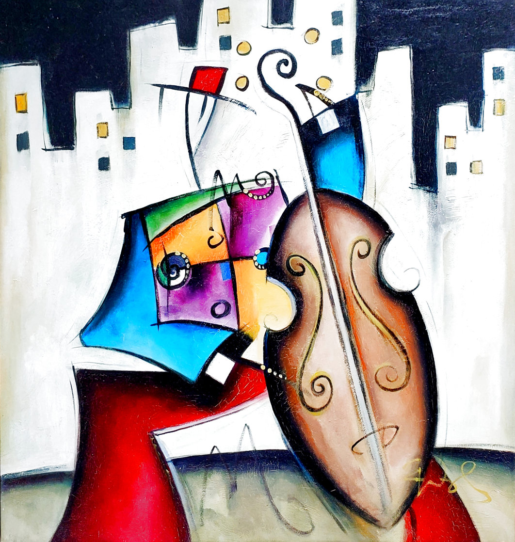 Untitled Musician 41x41 Huge Original Painting by Eric Waugh