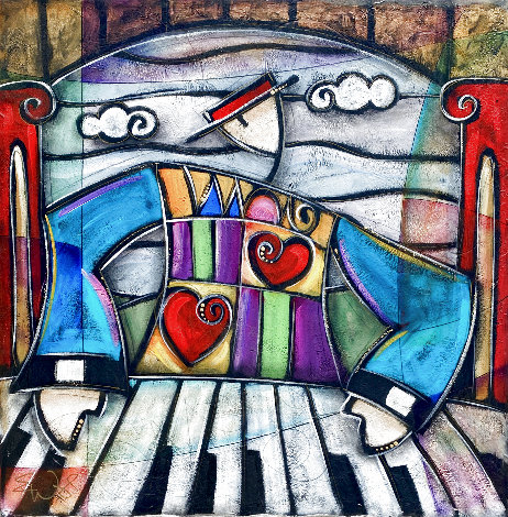 Playing with Heart 40x40 - Huge Original Painting - Eric Waugh