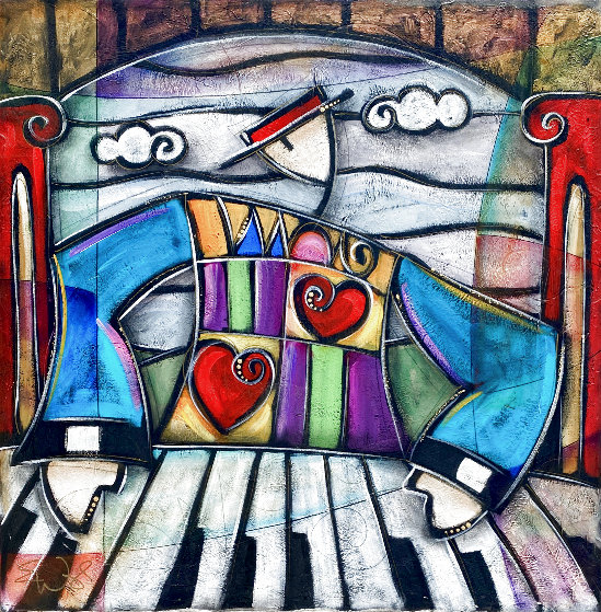 Eric Waugh　エリック ウォー　DIVA　絵画　アート Playing with Heart 40x40 - Huge by Eric Waugh - For Sale on Art