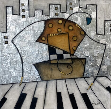 Silver City Piano 20x20 Original Painting - Eric Waugh