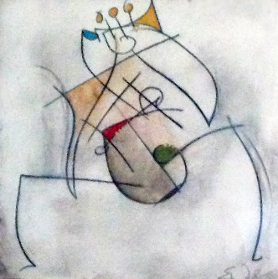 Untitled (Trumpet Player) From the Musicians Series 2003 26x26 Original Painting by Eric Waugh Untitled (Trumpet Player) From the Musicians Series 2003 26x26 Original Painting by Eric Waugh