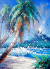 Tropical Beach 1986 26x21 Original Painting by Wayne Cooper - 0