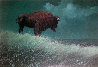 Buffalo on Hill Limited Edition Print by Wayne Cooper - 0