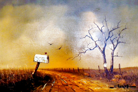 Country Road with Mailbox 1969 36x24 Original Painting - Wayne Cooper
