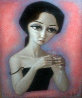 Untitled (Portrait of a Woman) 36x28 Original Painting by Wade Reynolds - 0