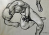 Untitled Male Nude Portrait Drawing 1965 25x31 Drawing by Wade Reynolds - 0