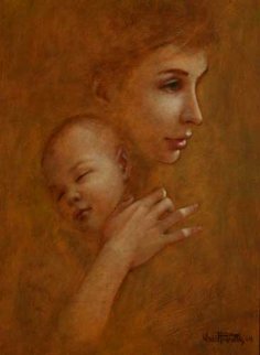 Madonna with Child 1964 19x15 Original Painting - Wade Reynolds Madonna with Child 1964 19x15 Original Painting - Wade Reynolds