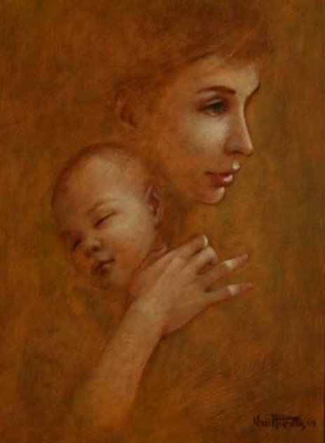 Madonna with Child 1964 19x15 Original Painting by Wade Reynolds