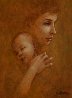 Madonna with Child 1964 19x15 Original Painting by Wade Reynolds - 0
