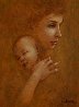 Madonna with Child 1964 19x15 Original Painting by Wade Reynolds - 2