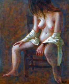 Seated Nude 1965 40x32 Original Painting - Wade Reynolds Seated Nude 1965 40x32 Original Painting - Wade Reynolds