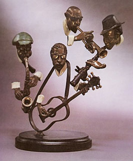 One Mo' Time   Bronze Sculpture 1985 38 in Sculpture - Paul Wegner