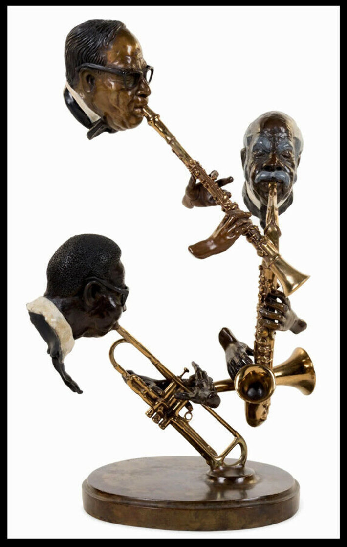 Pure Jazz Bronze Sculpture 1984 32 in by Paul Wegner
