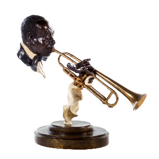 Hello Louis Bronze Sculpture 1984 20 in Sculpture - Paul Wegner Hello Louis Bronze Sculpture 1984 20 in Sculpture - Paul Wegner