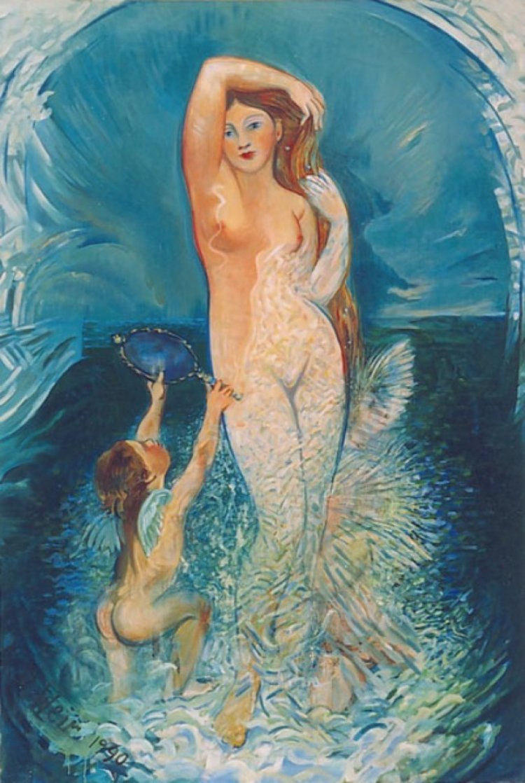 Image: Homage a Ingres 1990 72x48 Super Huge Original Painting by Roberta Weir Image: Homage a Ingres 1990 72x48 Super Huge Original Painting by Roberta Weir