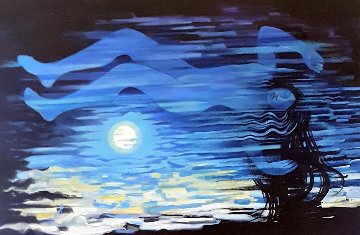 Moonrise 2019 49x73 Original Painting - Roberta Weir