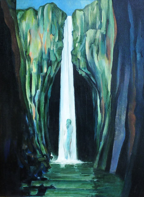 Woman in a Waterfall 2002 24x30 Original Painting by Roberta Weir
